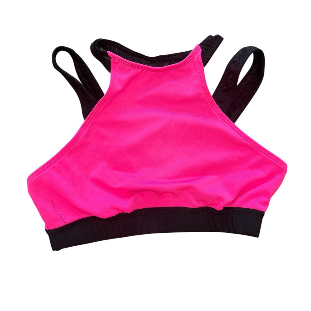 GK Pink and Black Racerback Sports Bra